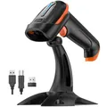 Tera Barcode Scanner D5100 1D 2D QR kabellos 2,4 GHz USB mit Ständer
