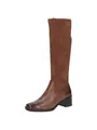 CAPRICE Damen Hohe Stiefel mit Absatz Elegant Bequem, Braun (Cognac Comb), 36.5 EU
