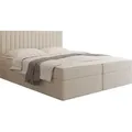 MIRJAN24 Boxspringbett mit zwei Bettkästen Tirulo, Schlafzimmer, Dopellbett mit Topper (Farbe: Manila 02, Größe: 180x200 cm) - Beige