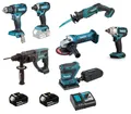 Makita Akku Combo Set 18V XL DBO480 DDF485 DTD152 DTW190 DJR183 DHR202 DGA452