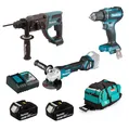 Makita Combo Set 18V Akku Handwerker 18V Combo Kit DGA467 DHR202 DDF485 7tlg.