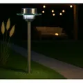 MeLiTec Solar Gartenleuchte SO13, LED-Gartenlampe aus Edelstahl und Echtglas, Solarlampe für Außen, Balkon Terrasse oder Garten, 50cm, Wetterfest