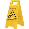 Sprintus Warnschild Achtung Rutschgefahr Schriftzug 300mm 570mm gelb/schwarz/rot
