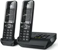 Gigaset COMFORT 550A. Typ: Analoges/DECT-Telefon, Hörertyp: Kabelgebundenes Mobilteil. Freisprecheinrichtung. Maximum Innenabstand: 50 m, Maximum Außenabstand: 300 m. Telefonbuch Kapazität: 200 Eintragungen. Anrufer-Identifikation. Bildschirmdiagonale: 5,59 cm (2.2"). SMS (Kurznachrichtendienst). Produktfarbe: Schwarz. Anzahl enthaltener Handsets: 2 (L36852-H3021-B104)