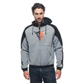 Dainese - Daemon X Safety Hoodie Full Zip, Motorrad Fleecejacke, Mesh Gewebe, Schulter Und Ellbogenprotektoren, Herren Motorradjacke, Grau Melange/Schwarz/Fluo Rot, 44