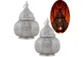 Marrakesch Orient & Mediterran Interior Nachttischlampe 2er Set Orientalische Laterne Leuchte Tischlampe Lamisa Weiss, Handarbeit