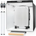 Yorbay Fotostudio Set 80 x 80 x 80cm CRI 95+ LED-Fotobox Lichtbox Lichtwürfel Profi Fotografie Lichtzelt inkl. 4 PVC-Hintergrundfolien (schwarz, weiß, grau, warm-weiß) Mehrweg