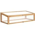 Tectake Frühbeet Aufsatz  Aus Holz Witterungsbeständig  115 x 53 x 34 cm Braun