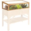 tectake® Frühbeet Aufsatz aus Holz, witterungsbeständig, Schutz vor Wind und Wetter, Frühbeetaufsatz mit funktionellen Hohlkammerplatten, 115 x 53 x 34 cm, kombinierbar Hochbeet 403232