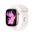Apple Watch Series 11 GPS 46 mm Smartwatch mit Aluminiumgehäuse in Roségold und Sportarmband in Blassrosa (S/M). Schlafindex, Fitnesstracker, Gesundheitstracking, Always-On Display, Wasserschutz