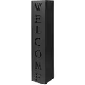 Wiltec - Dekosäule Welcome Pflanzsäule In Schwarz, Gartendeko Aus Stahl, Pflanzenständer Mit Willkommensgruß, Fackelsäule Für Hauseingang Und Vorgarten