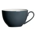 Ritzenhoff & Breker Doppio Kaffeetasse, 1 Stück, Kaffee Obertasse mit farbigem Rand, Teetasse für buntes Mix & Match, Porzellan, Anthrazit, 200 ml, 430189