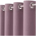 heimtexland Filz Thermovorhang Blickdicht abdunkelnd isolierend HxB 245x135 cm Kälteschutz Sonnenschutz Gardine Energiesparend Schalldämpfung Deko Vorhang Woll-Charakter Typ921 Aubergine-Silber Ösen
