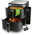 GOURMETmaxx FryUp Vertikale Doppelkammer-Heißluftfritteuse - 10 L - 2800 Watt