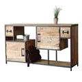 Sideboard INDUSTRIAL offen massiv Mangoholz & Eisen Design Anrichte Regal 150cm