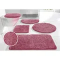 OTTO home Badematte Inga, Badezimmer Teppich, Badvorleger, Höhe 20 mm, rutschhemmend beschichtet, fußbodenheizungsgeeignet, schnell trocknend, strapazierfähig, Polyester, rechteckig, Badteppich, unifarben, weich, als halbrund und rechteckig erhältlich rot rechteckig | 80 cm x 150 cm x 20 mm