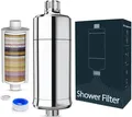 MEKO Kalk- und Wasserfilter 32-Stufen Duschfilter für hartes Wasser Reduziert Chlor Verunreinigung, Zubehör für Handbrausen, feste Duschköpfe, Wasserhähne, Verunreinigungen, Schwermetalle, Filterkapazität 20,000 L