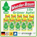 WUNDER-BAUM Grüner Apfel | Auto Lufterfrischerer Duftbaum Camper | 10x STÜCK