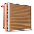 VEVOR Wärmetauscher Wasser-Luft, 45,72 x 50,8 cm mit 3-reihigen 9,53 mm Kupferanschlüssen, 242 Aluminiumlamellen Wärmetauscher für Holzöfen, Heiz