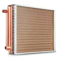 VEVOR Wärmetauscher Wasser-Luft, 45,72 x 50,8 cm mit 3-reihigen 9,53 mm Kupferanschlüssen, 242 Aluminiumlamellen Wärmetauscher für Holzöfen, Heizung und Kühlung im Wohnbereich und Warmluftheizung