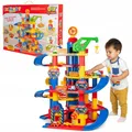 COIL Auto Parkhaus Kinder mit Autowaschanlage, Kran und Aufzug - Robustes Parkgarage Spielset für Kinder ab 3 Jahren, Interaktives Spielzeug mit Tankstelle, Große Spielgarage Kreatives (110 Elemente)