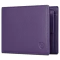 VON HEESEN Leder Geldbörse RFID Schutz I Echtleder Geldbeutel für Damen & Herren I Portemonnaie Brieftasche Wallet Portmonee (Violet)