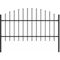 vidaXL Gartenzaun mit Speerspitzen Stahl (1 - 1,25) x 1,7 m Schwarz