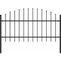 vidaXL Gartenzaun mit Speerspitze Stahl 181 x 125 cm Schwarz 144942