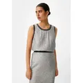 comma Blusentop Bluse Blusentop mit Pailletten silberfarben 36 EU