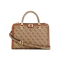 GUESS Orlina Logo Society Satchel Latte Logo/Brown