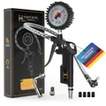 Hardtwerk® Reifenfüller Reifendruckprüfer, Manometer 0-12 bar, Edelstahl Schlauch, für Auto und Motorrad
