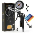 Hardtwerk® Reifenfüllmessgerät 360° drehbar Einhandbedienung, für PKW LK Motorrad Fahrrad optimaler Reifendruck Messung 2 Einheiten