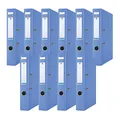 Donau Premium Ordner Schmal 10er Pack/DIN A4 / 5 cm / 10 Stück/Blau/Kunststoffbezug PP/Carton Papier Schlitzordner Büroordner Aktenordner Ringordner/Grünen Punkt