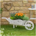Holzschubkarre Weiß Rustikal Sommerset Dekoschubkarre Planzschubkarre HTI-Living