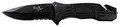 Fox Outdoor Klappmesser Einhand,Gurtschneider, schwarz mit Gürtelclip