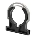 Baumaxxe 10x PVC Rohrschellen 50mm I Rohrklemme mit Verschlussbügel und Schraubloch I Rohr Klemmschelle Kunststoff schwarz I Für Pool Verrohrung Druck und Saugleitung I bm048