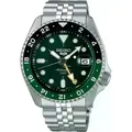 Seiko 5 Sports Automatik-Uhr mit GMT-Funktion, grünem Zifferblatt und Edelstahlgehäuse SSK035K1 - Silber