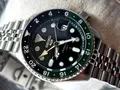 Seiko 5 Sports SSK035K1 Automat GMT Herren Armbanduhr Edelstahl Grün Neu