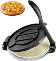 VEVOR Tortilla-Presse, 20 cm Taco Presse, Robuste Gusseisen-Tortilladora-Presse, Vorgewürzte Tortilla Maker Tortilla Hersteller mit 100 Stk. Pergamentpapier, Teigmaschine für Mehl-Tortilla, Schwarz