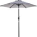 Outsunny Sonnenschirm Gartenschirm Terrassenschirm Gestell Stahl im Freien Blauer Streifen Ø230 x 216 cm