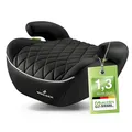 WALSER Premium Sitzerhöhung Auto Kinder, Qualitätssieger Sehr Gut* schmaler Kindersitz Auto i-Size ca. 6-12 Jahre 125-150 cm, bequeme Kindersitzerhöhung Booster Seat neueste Norm ECE R 129 schwarz