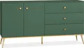 KONSIMO Kombikommode "ARICIA", Grün, Holz, ELEGANT, 160x85x40cm