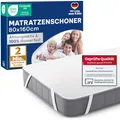 Blumtal Matratzenschoner 80x160cm - wasserdichte Matratzenauflage 80x160cm aus 80% Baumwolle - Oeko-TEX zert. Inkontinenzunterlage waschbar bis 95 °C - knisterfreier Bett Topper - Inkontinenzauflage