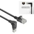ACT Black 5 meters U/UTP CAT6A LSZH Slimline patch cable with RJ45 connectors 90? angled down to straight (DC3905)