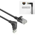 ACT Slimline Netzwerkkabel U/UTP CAT6A LSZH RJ45 Abgewinkelt Rechts zu Gerade 0,15 m Schwarz