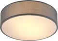 Monzana® Deckenlampe Stoff Wohnzimmer Schlafzimmer E27 Grau 38cm Rund 2-Flammig 40W Lampe Flur Küche Deckenstrahler Deckenleuchte Stoffdeckenlampe