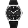 Tommy Hilfiger 1710668 Herren Uhr Herrenuhr Edelstahl Black Leder Schwarz Neu