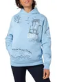 Eight 2 Nine Damen Hoodie Kapuzenpullover Allover Küstenprint Light-Blue M
