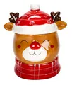 Bubble Store Vorratsdose Elch Rudolf Rotnase aus Keramik, abnehmbarer Deckel, weihnachtliche Weihnachtsdeko, Tischdeko für Weihnachten, (H) ca. 16,5 cm