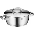 WMF Iconic Kochtopf groß 22cm, Metalldeckel, Bratentopf Induktion 3,2l, großer Topf, Cromargan Edelstahl poliert, unbeschichtet